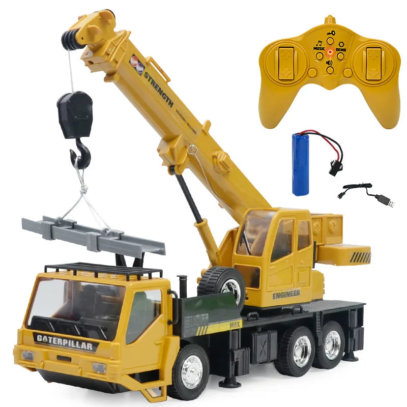 1/24 Scale Rechargeable RC Crane Truck - Fun Engineering Toy for Kids