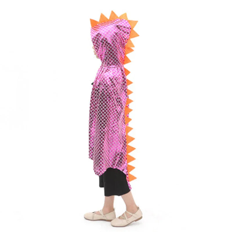 Dinosaur Hooded Cloak for Kids - Ideal for Halloween & Playtime Fun!