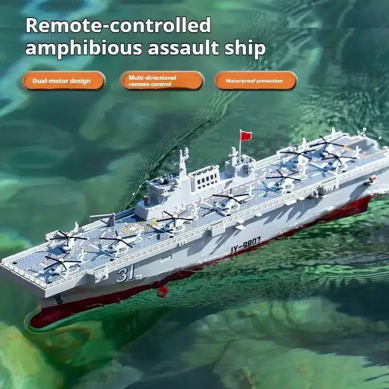 High Speed Drift RC Destroyer Simulation Remote Control Boat Water Ship Model Toy Navigation Warship 2.4g Waterproof RC Boat Toy - ToylandEU