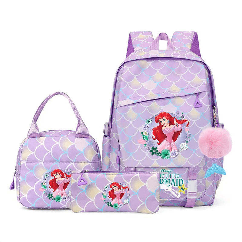 Premium Kids Backpack Set Little Mermaid Theme Three Piece For Kids Aged 7 To 13 - ToylandEU