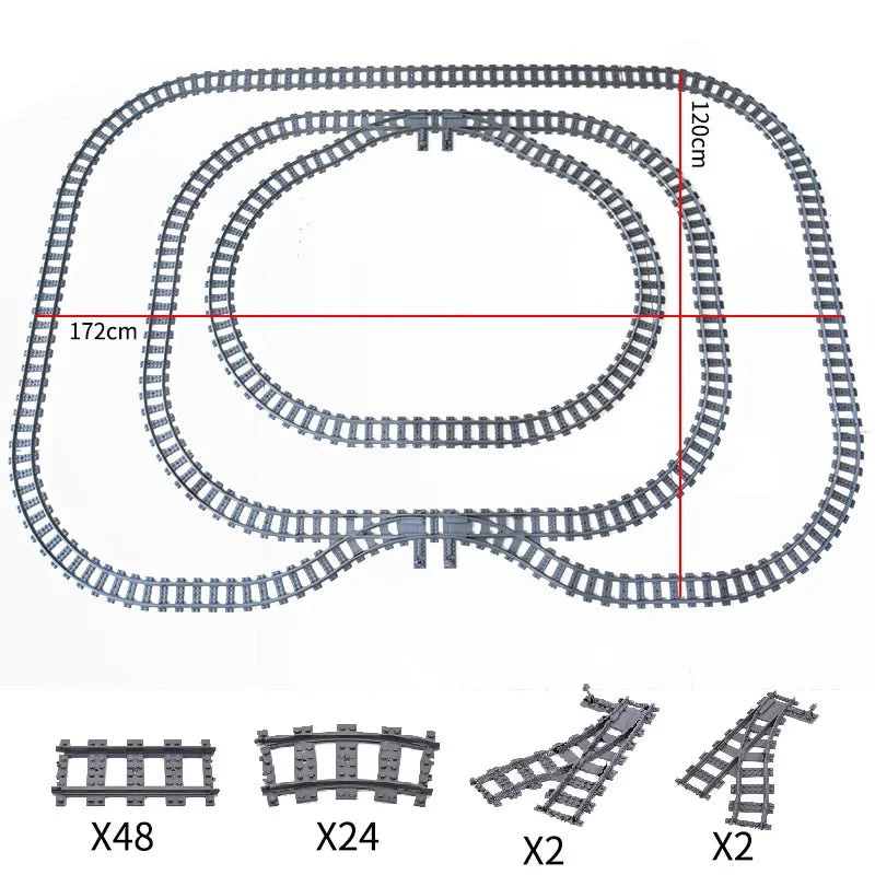 Train Track Building Blocks | Compatible With LEGO | Bridge Cross Track | Cross Track Set