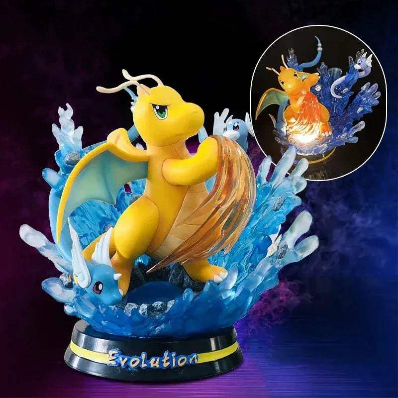 Pokemon Evolution LED Anime Figures, PVC Statue Model Toy Collections 20-35cm - CLOUDANIMESTUDIO