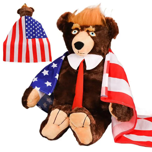 Trump Bear Plush Toy - Soft, Safe & Commemorative Stuffed Doll