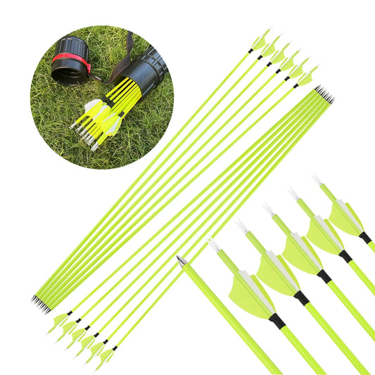 Carbon Arrows | 30 Inch SP1500 | 12 Piece Set | Recurve Compound Bows