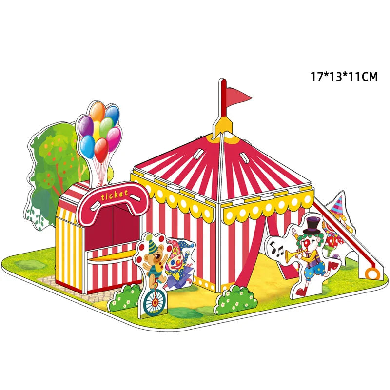 3D Puzzle | Villa House Castle Model | Cardboard Construction | Ages 6-14