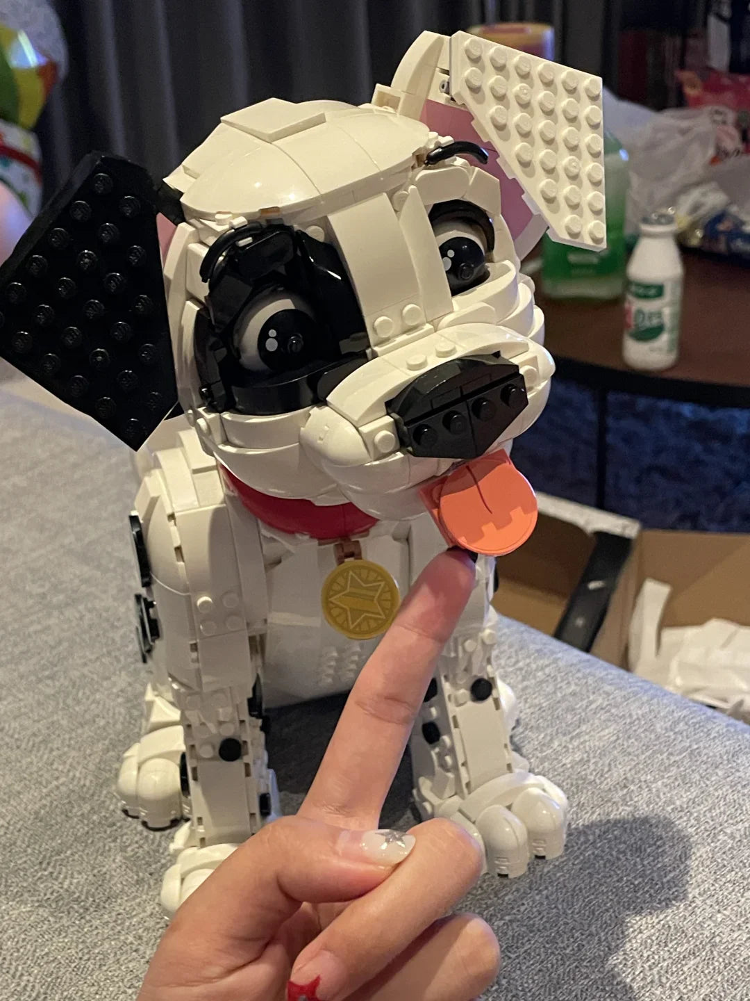 MOC White Puppy Model | Plastic Display Ornament | One Size