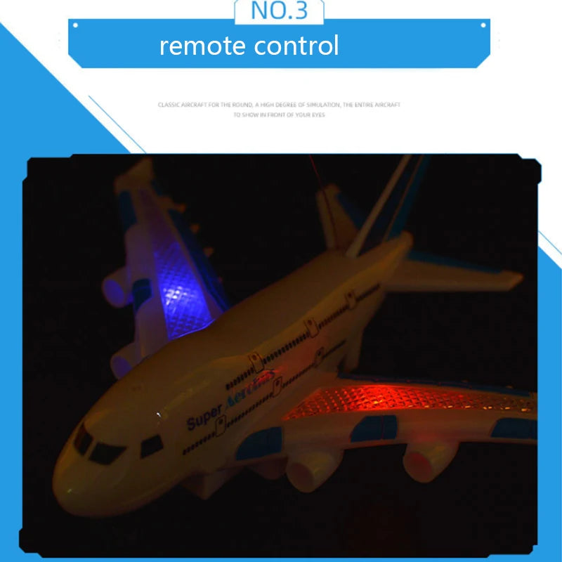 RC Remote Control Electric Airplane Toy for Kids - Musical Lighting and DIY Features for Outdoor Fun