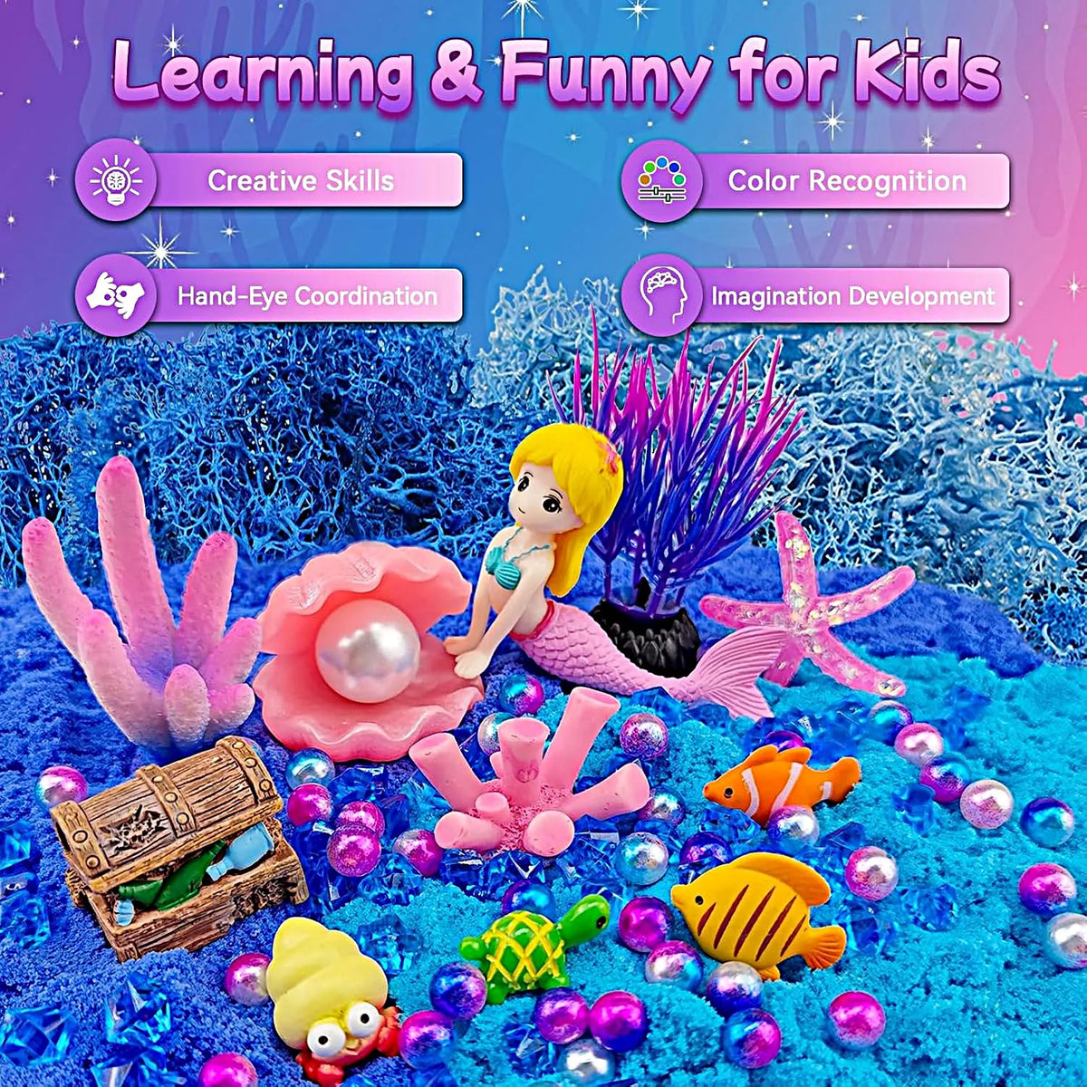 Mermaid Terrarium Craft Kit | LED Night Light | Remote Control for Kids