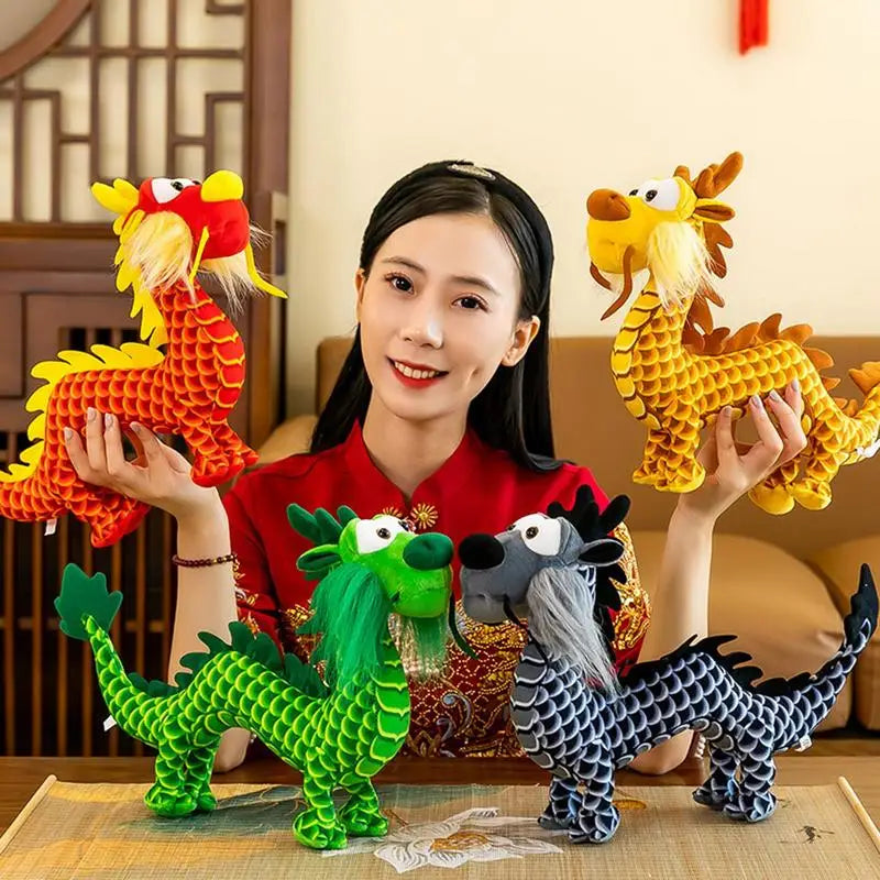 Dragon Stuffed Animal Chinese Dragon Plush Mascot Doll Year Of The - ToylandEU