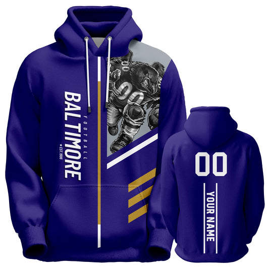 Personalized Baltimore Graffiti Hoodie – Customizable American Football Sweatshirt for Men, Women, and Youth Fans