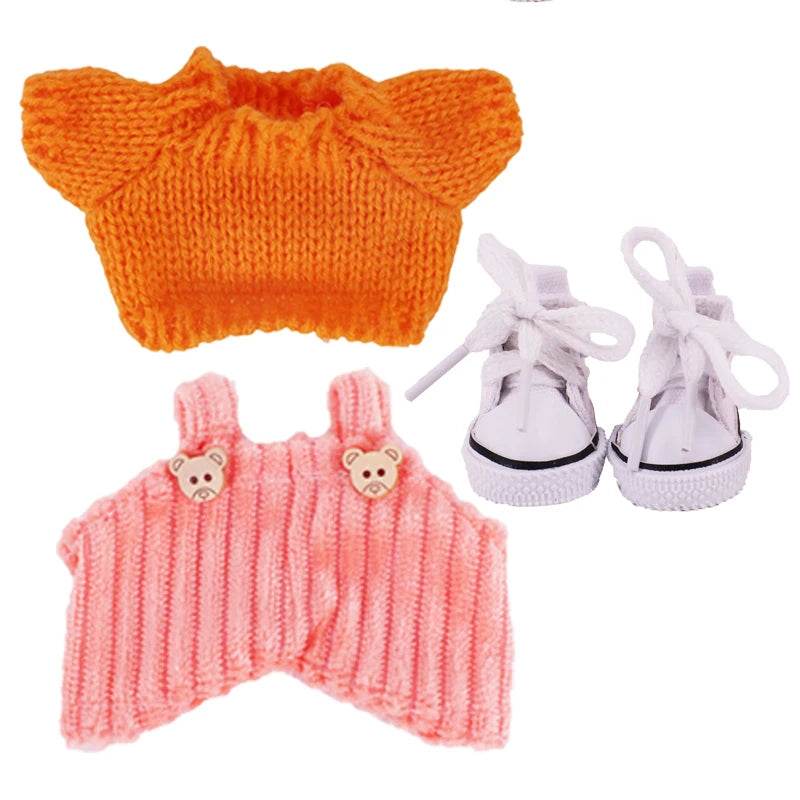 Doll Sweater Overall Shoes 3Pcs Set For Labubu Clothes - ToylandEU