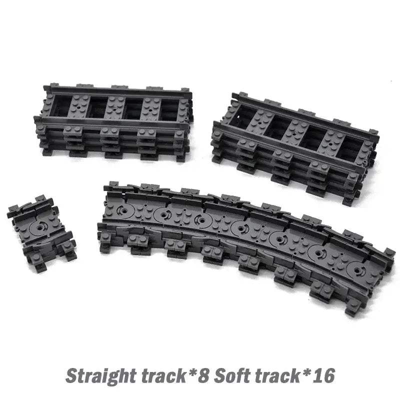 Flexible Train Tracks and Forked Crossing for Lego Compatible Blocks - ToylandEU