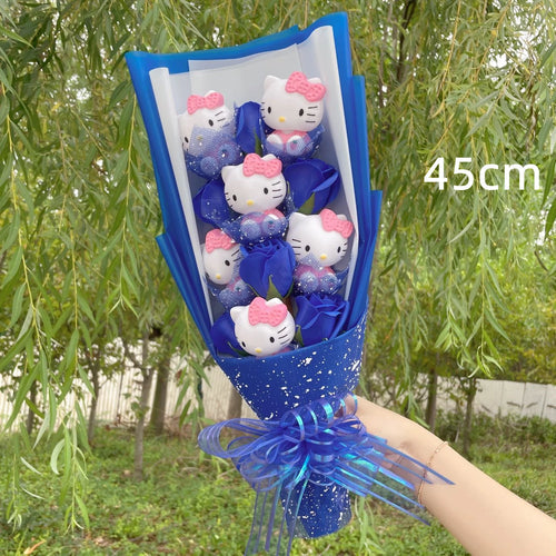 Adorable Hello Kitty Plush Dolls with Rose Soap Flowers Bouquet ToylandEU.com Toyland EU