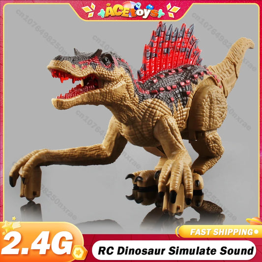 Dino Roar Remote Control Toy - Interactive Velociraptor with Realistic Sounds for Kids and Children's Gift