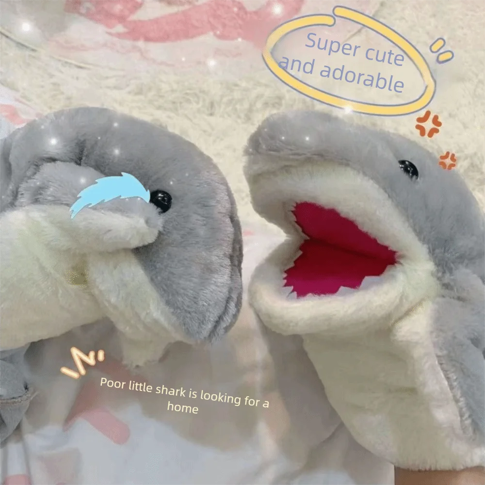 Shark Hand Puppet | Plush Material | Pink Grey Color | Early Educational Toy
