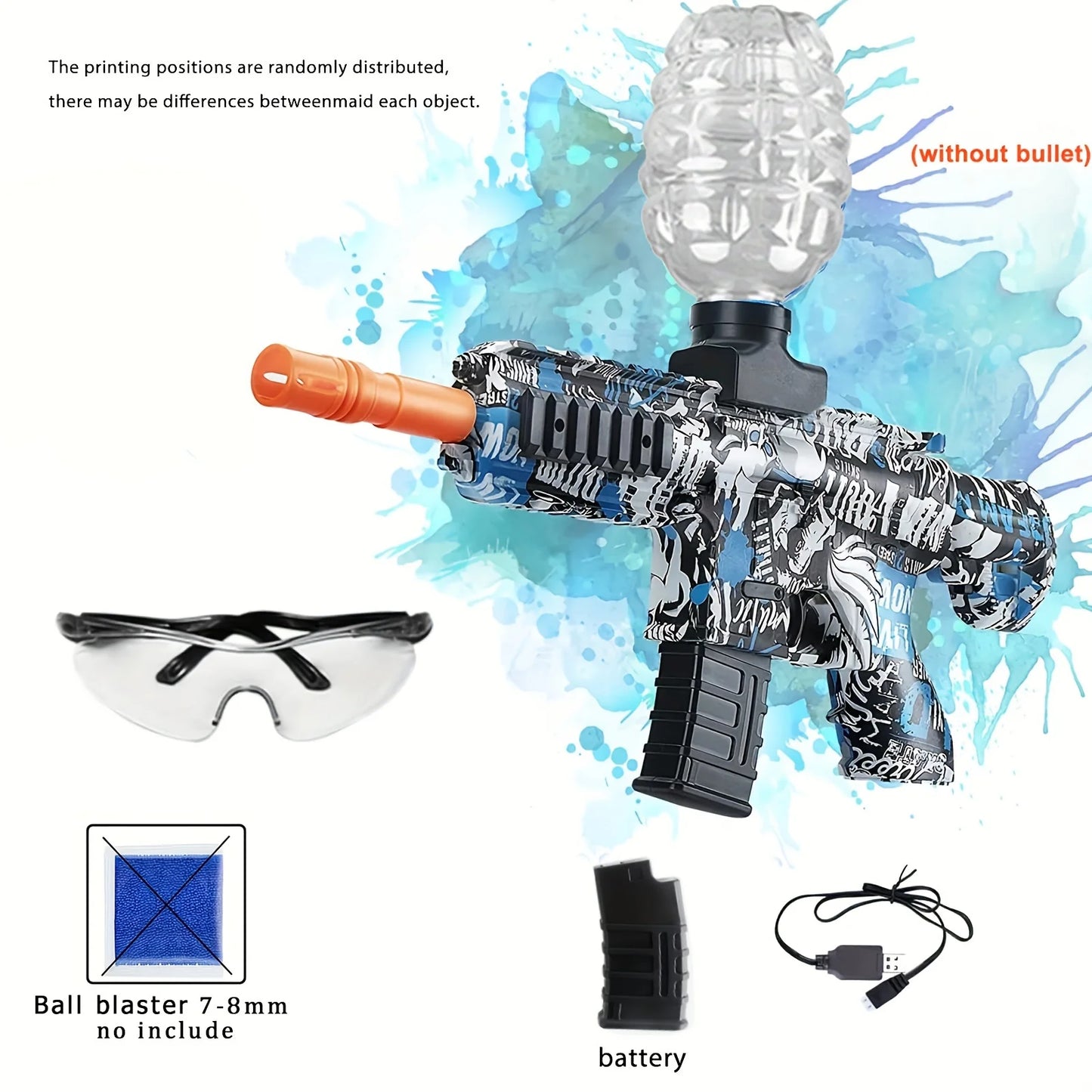 Blaster Toy Gun | M416 Style | Includes Glasses | 7-8mm Beads