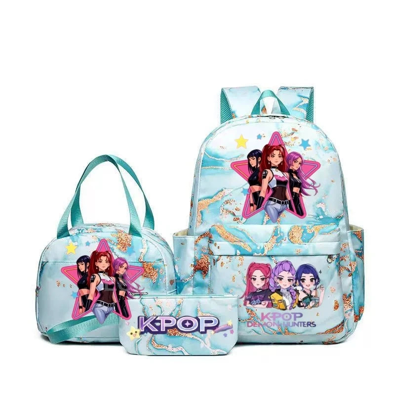 Pink Demon Hunter Backpack For Teens With Durable School Bag