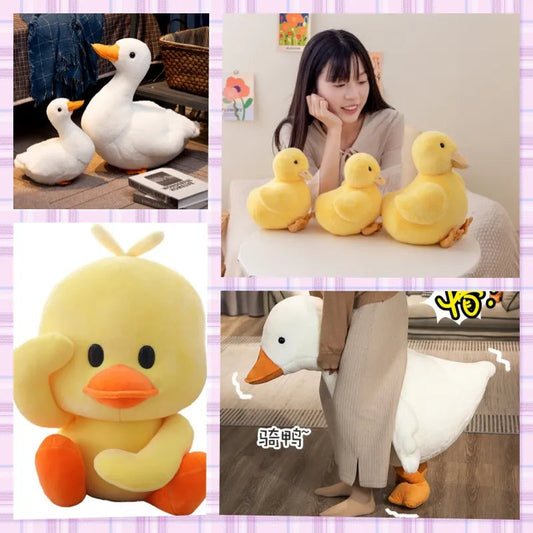 Big Size Fluffy Duck Plush Toys Sleep Pillow Cute Animal Stuffed Swan - ToylandEU
