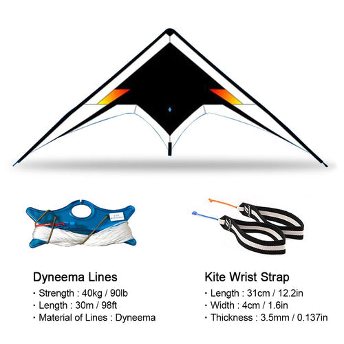Black Feather Professional 2.4m Dual Line Stunt Kite ToylandEU.com Toyland EU