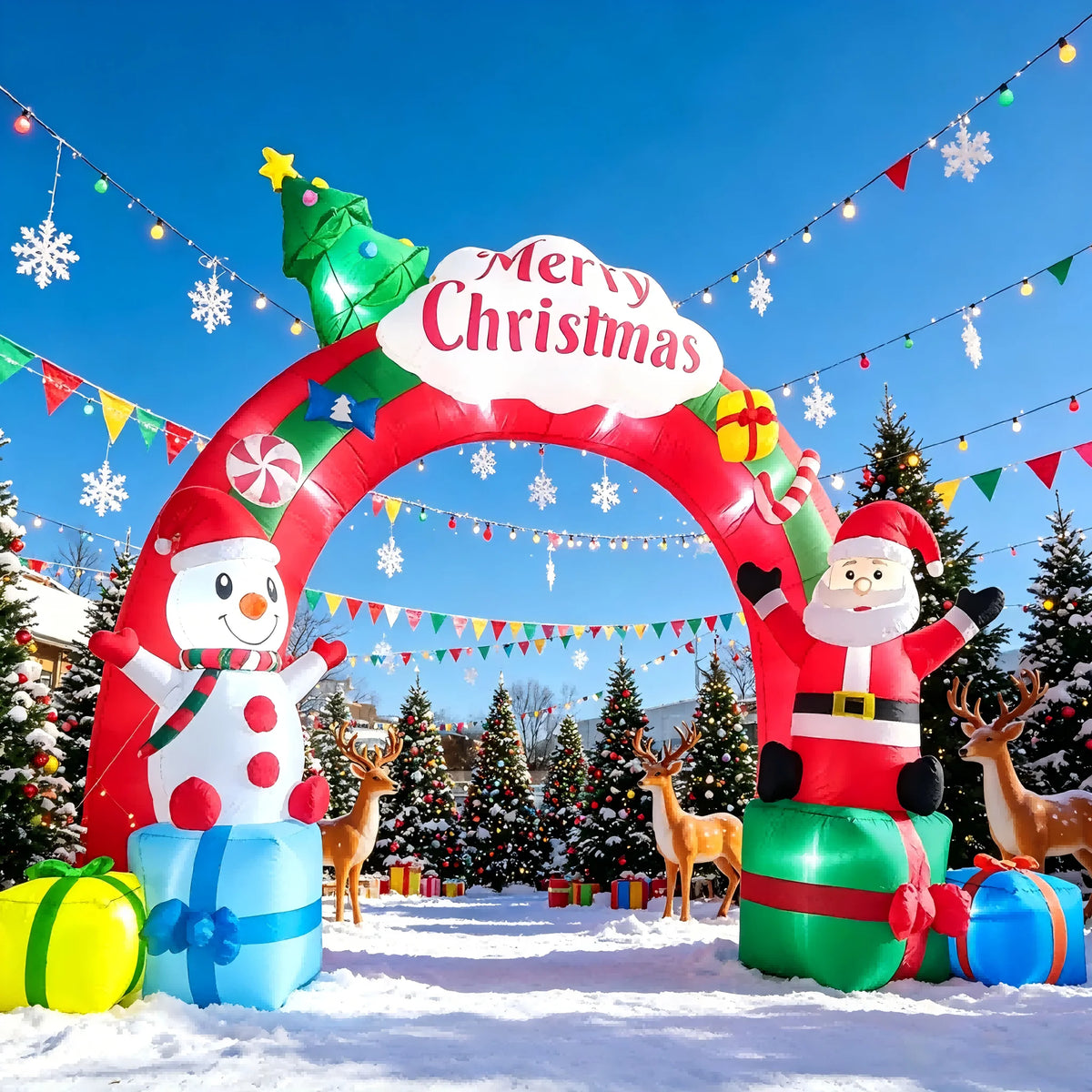 Christmas Inflatable Arch | 12.5ft | Led Lights With Blower | Front Yard Decor
