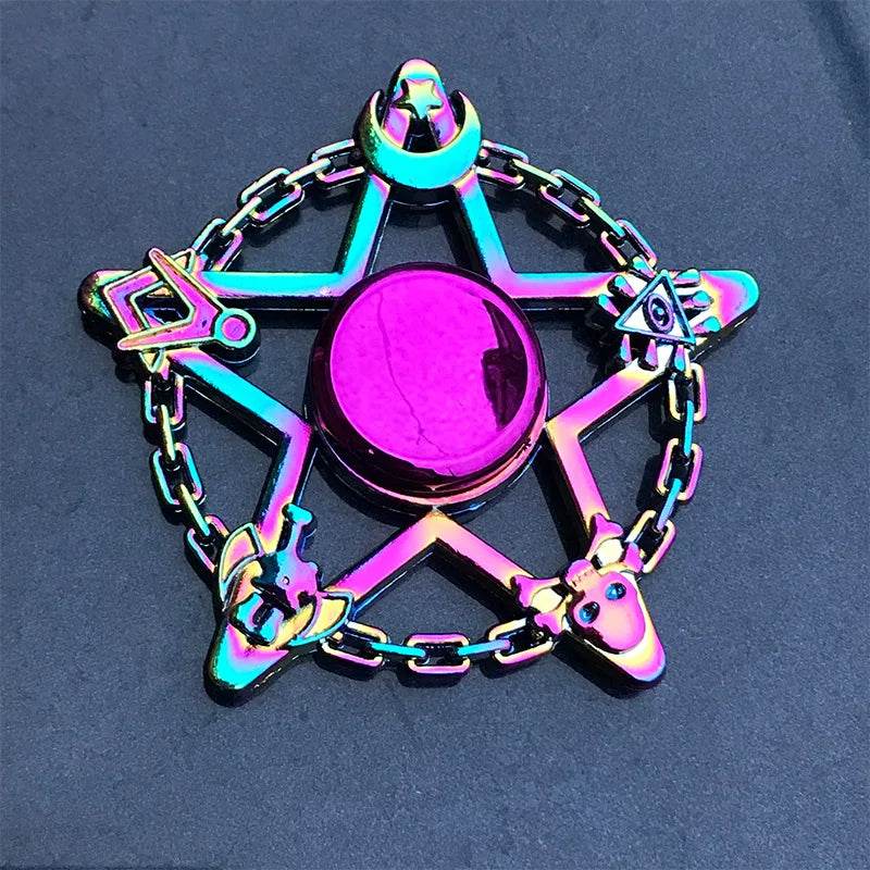 Premium Metal Fidget Spinner with Rainbow Gradient Color for Stress Relief and Anxiety Management for Kids and Adults - ToylandEU