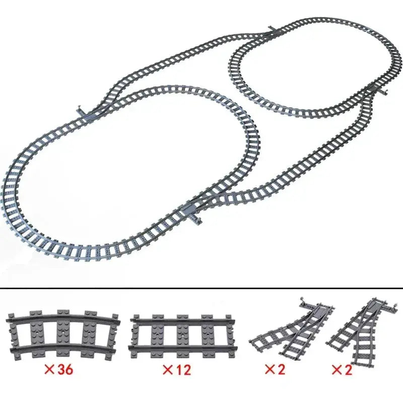 Lego Compatible Flexible Train Tracks Building Set For Kids - ToylandEU