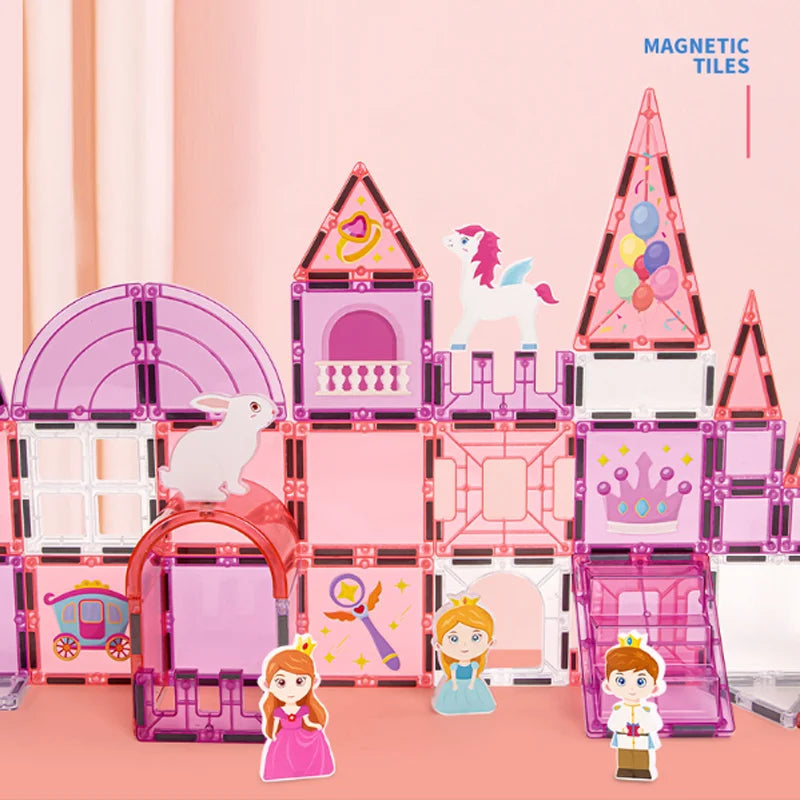 Magnetic Tiles | Educational Blocks | Castle Theme | 37/46/58/72/116 Pcs
