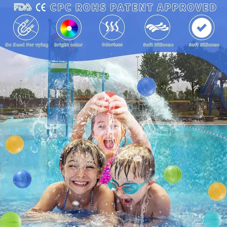 6Pcs Reusable Water BalloonsQuickFill Water Bombs Silicone Water Balls For Aged 3-12 Outdoor Water Ball Fights Summer Party Supp - ToylandEU