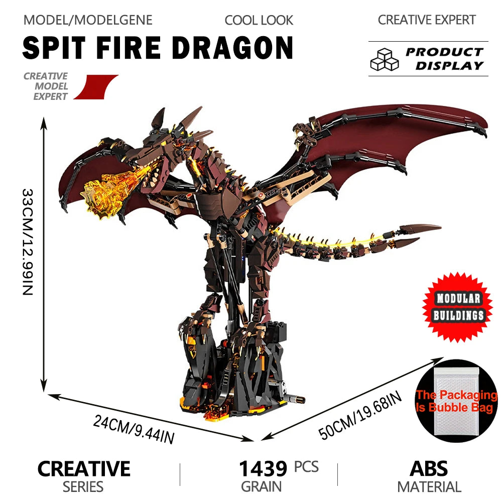 Building Blocks Set | 1174 Pieces | Lego Compatible | Ice Dragon Model