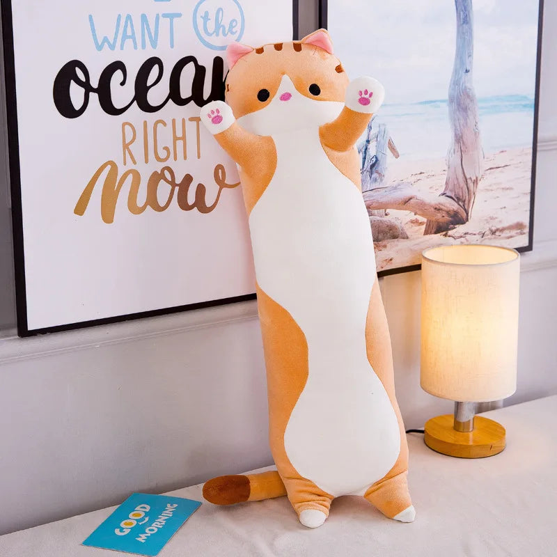 Long Cat Plush Pillow | Extra Long Shape | Toylandeu™