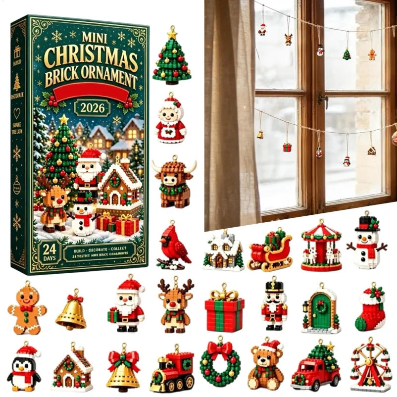Advent Calendar | 24 Day Christmas Blocks | 3D PVC Santa And Reindeer Figurines | Collectible Decor