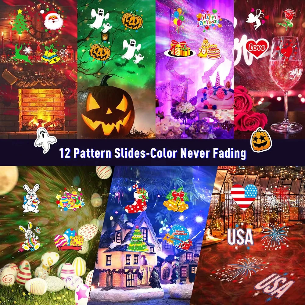 Outdoor Projector Lights | 2-In-1 Patterns | HD LED Mode | Holiday Yard Decor