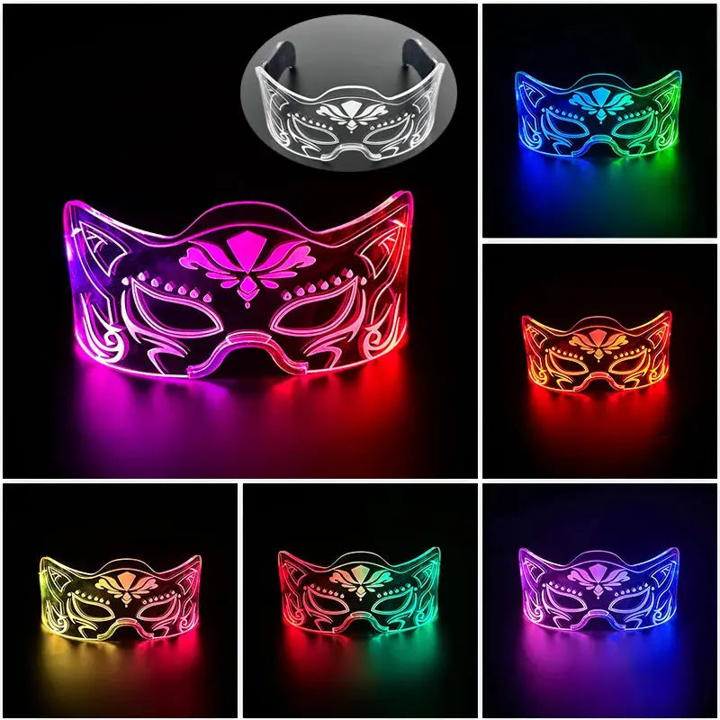 Luminous Glasses 7 Colors and 4 Modes Cyberpunk Glasses Futuristic Sunglasses rave Accesories for man women cospaly supplies - ToylandEU