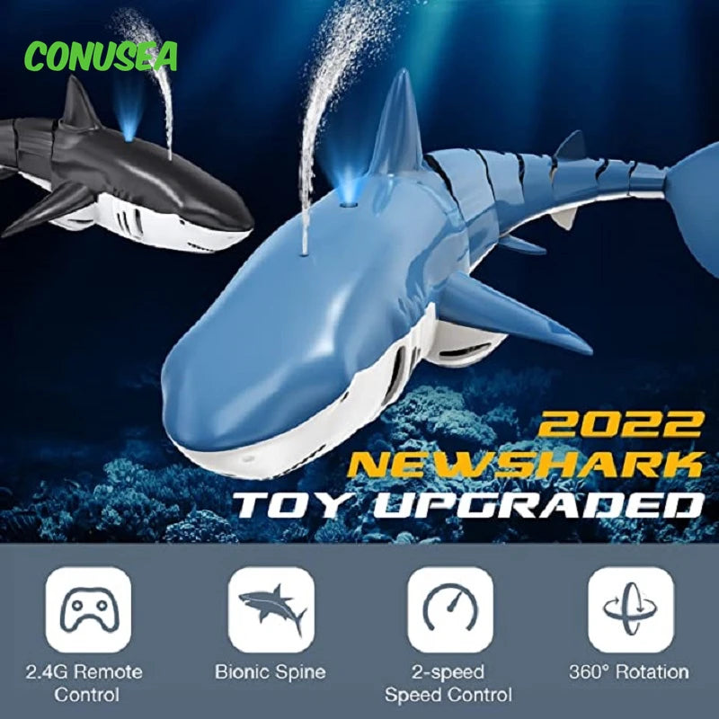 Smart Remote Control Shark Whale Water Spraying Toy Boat Submarine Robot Fish Electric Toy for Kids - By CONUSEA