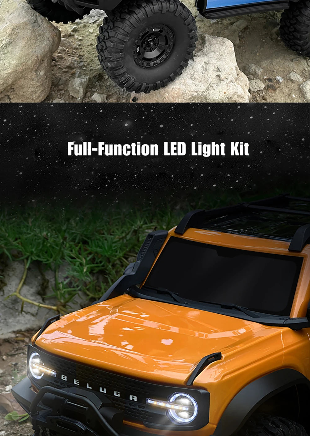 RC JMRC HB-R1001 1/10 Scale 4WD Electric RC Crawler Truck with 2.4GHz Remote Control for Climbing Adventures