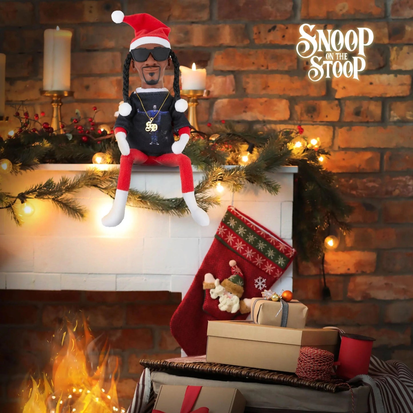 Snoop Dogg Snoop on a Stoop Christmas Elf Doll, 12” Plush Toys Shelf - ToylandEU