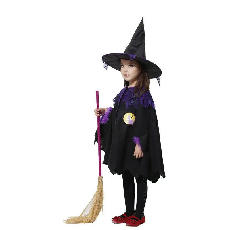 Enchanting Girls' Witch Cloak - Perfect for Halloween and Celebrations