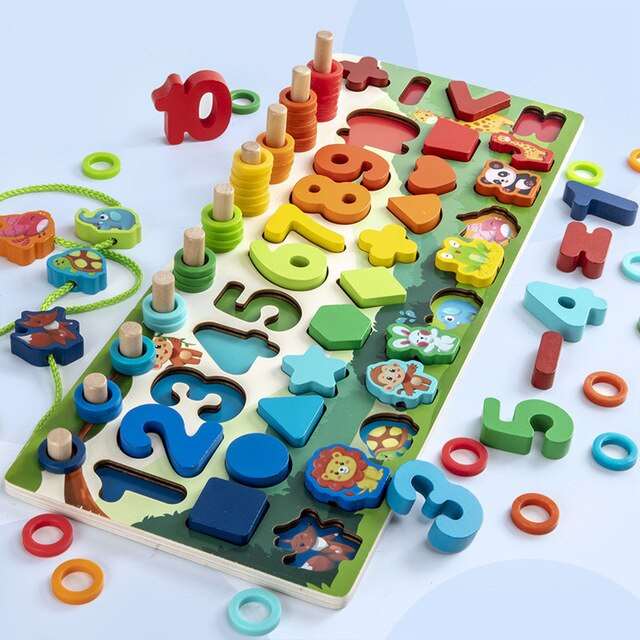 "Montessori Math Fishing Wooden Toy Board for Educational Learning, Ages 1-3" Toyland EU