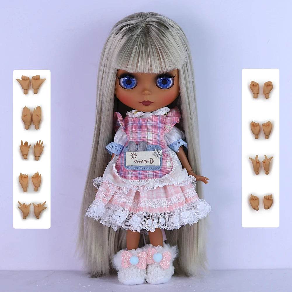 ICY DBS Blyth 1/6 Doll 30cm Black Skin Matte Face Cute Set BJD Full SD - ToylandEU