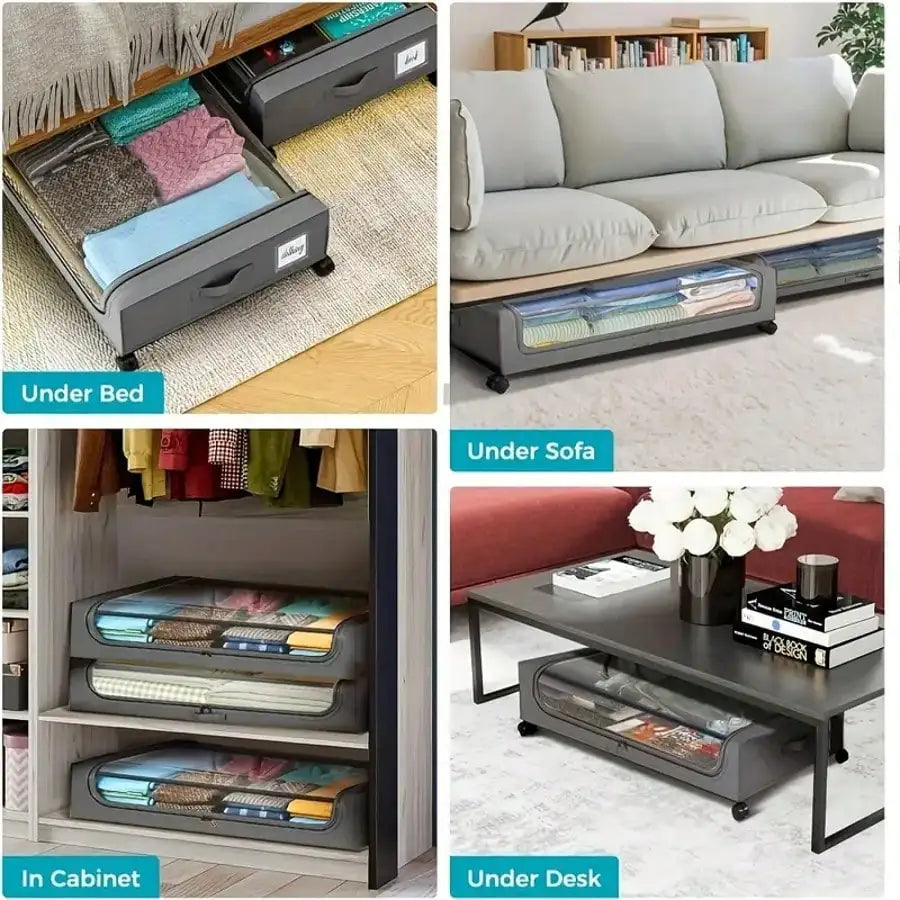 Under Bed Bins | Wheeled Zipper Lid | Toylandeu™