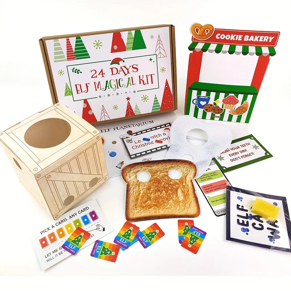 Advent Calendar | 24 Day Elf Kit | 24 Props And 12 Activities | Elf House Food Crafts And Games