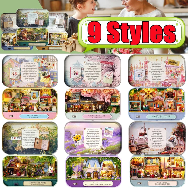 Dollhouse Kit | Wooden Box Theatre | 9 Styles DIY 3D Puzzle