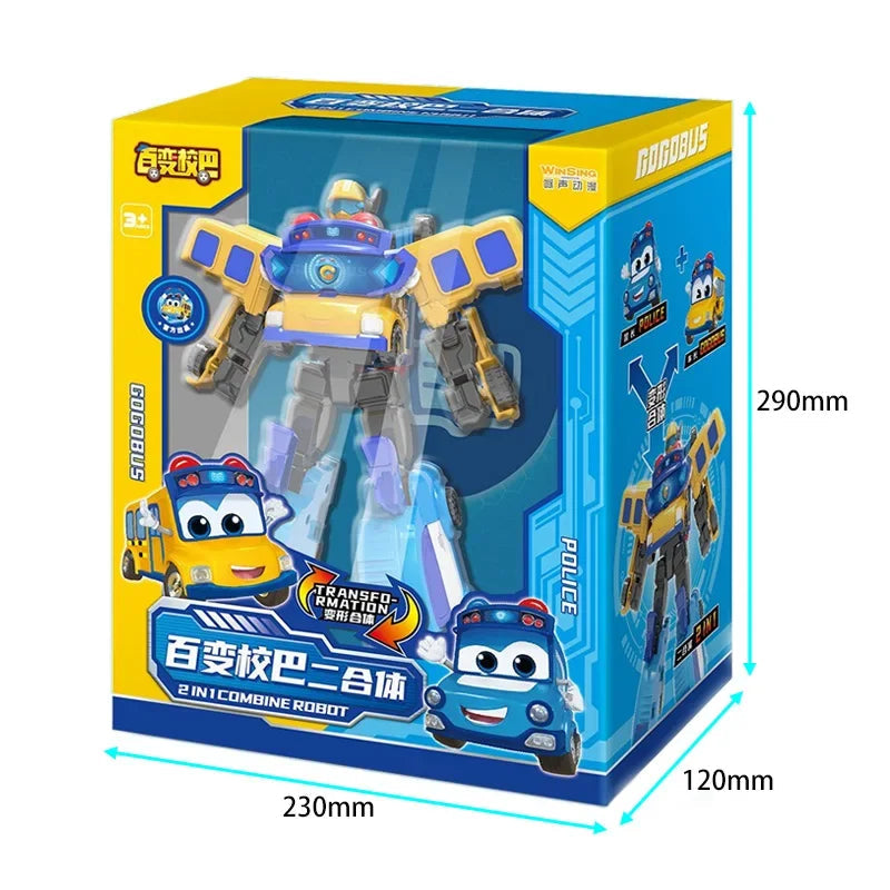 Action Gift 2-IN-1 GGBOND Gogo Bus Transformation Robot and Car Toy