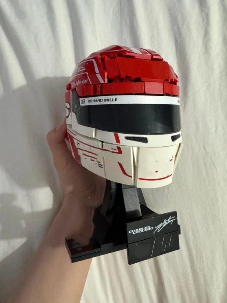 Building Bricks Helmet Model | 886 Pieces | Charles Leclerc Helmet | One Set