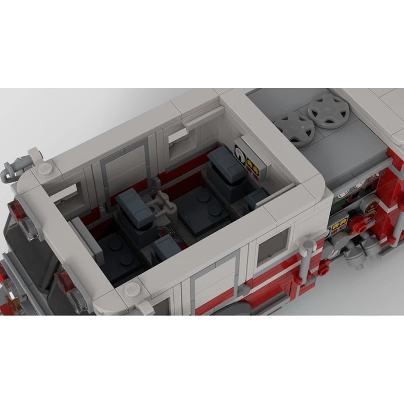 American Pumper Fire Truck Model DIY Building Blocks Kit with Car Model - ToylandEU