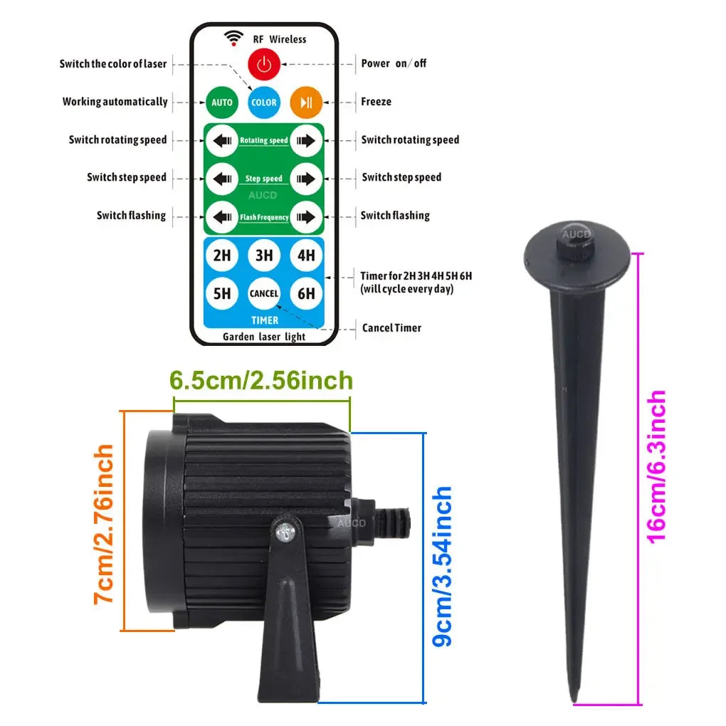 Outdoor Laser Projector | IP65 Waterproof | Remote RGB Starry Sky Lights