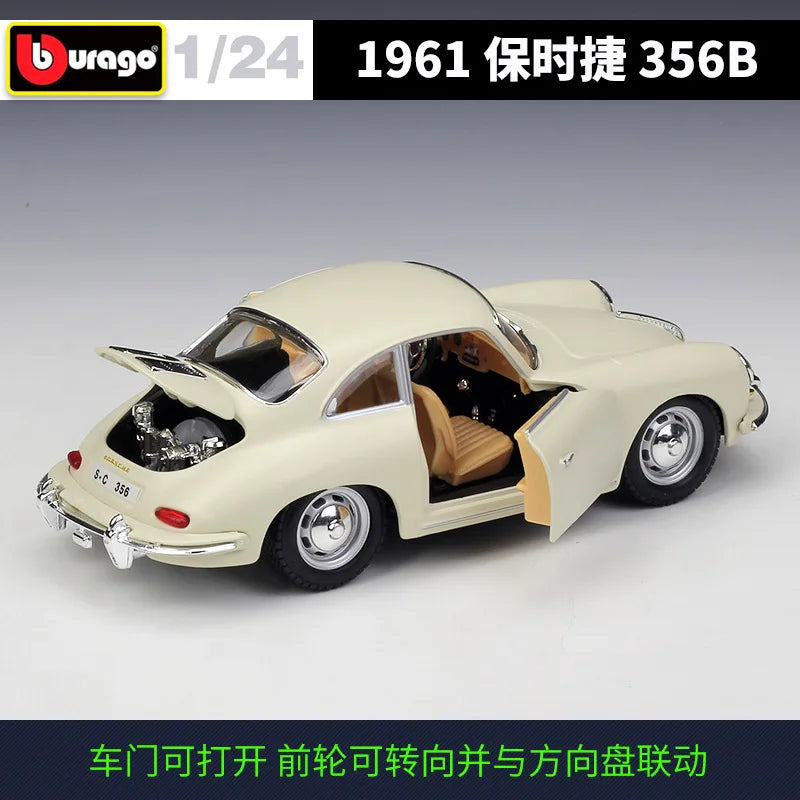 Diecast Car | Porsche 356B Cabriolet | 1:24 Scale Alloy Diecast | 18.3 cm