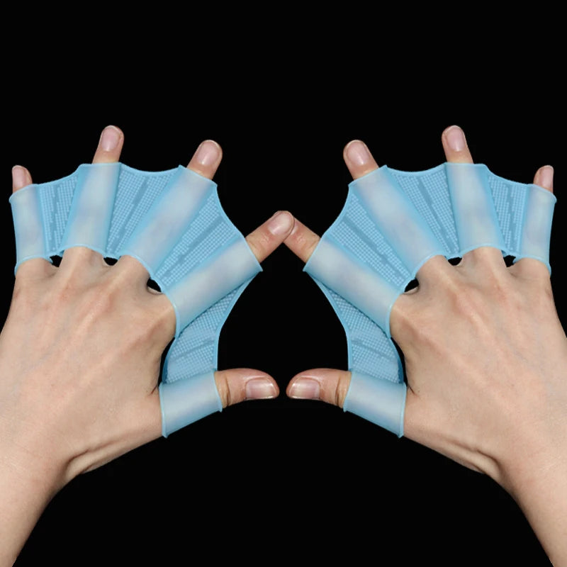 Silicone Hand Fins | Adult Size | Half Palm Covers | Freestyle Trainer