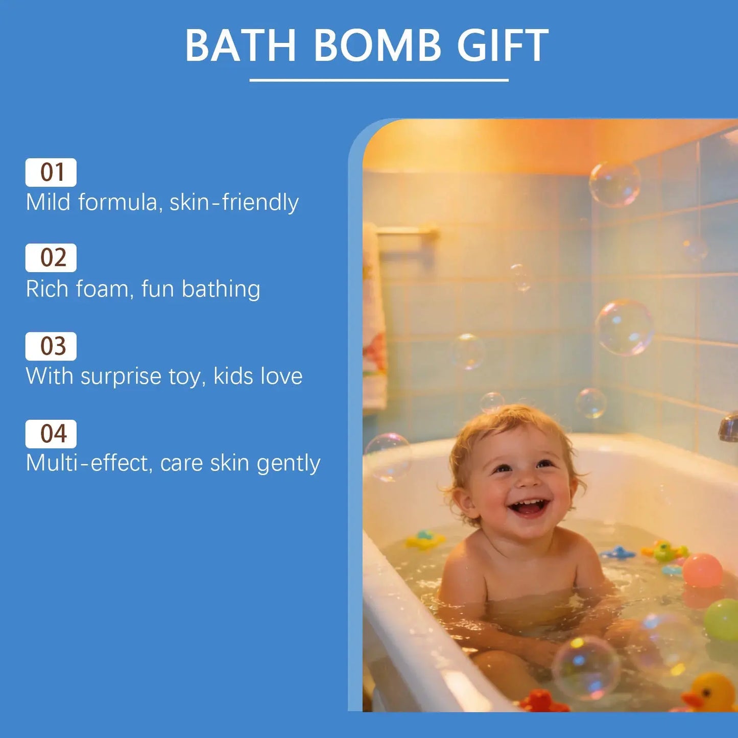 Kids Bath Bombs Gift Moisturizing Soothing Surprise Ocean Toys Fun Bathing Gentle Cleansing Fresh Fragrance Toy Bath Bombs Set - ToylandEU