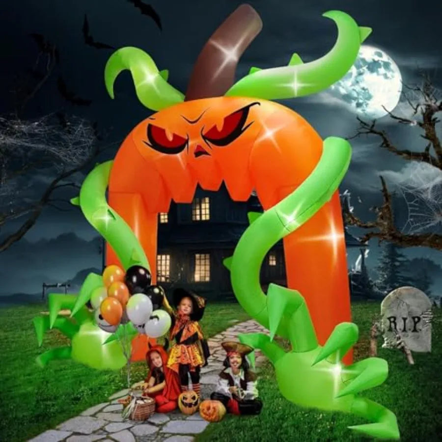 Halloween Arch Inflatables | 12 Ft Tall | Giant Pumpkin | Outdoor Holiday Decor